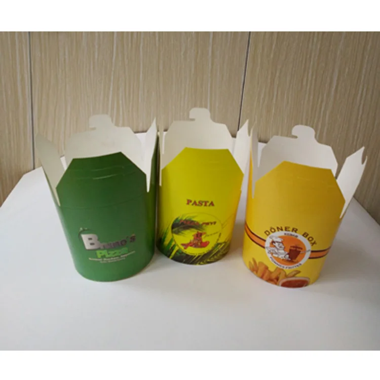 16oz White Disposable Paper Boxes 16 oz Deli Takeaway Packaging for Noodles Curries Rice Storage