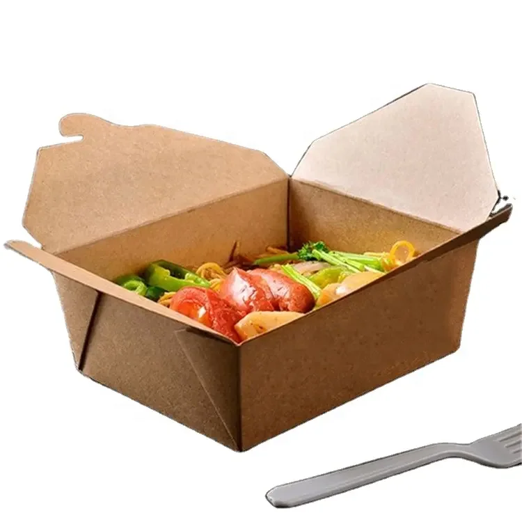 Jeafer Card Board Disposable Sugarcane Kraft Lunch Takeout Box Fried Food Sushi Togo Box Bamboo Pulp Food Container