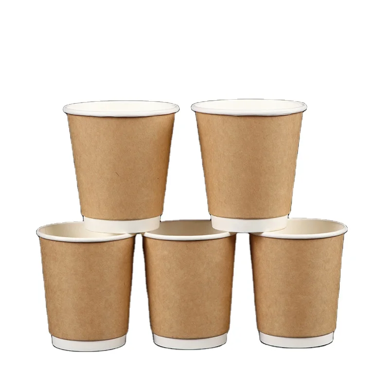 Custom Logo Eco-Friendly Takeaway-Disposable 8/10/12/16oz Double-Wall Paper Hot Coffee Cups with Lids