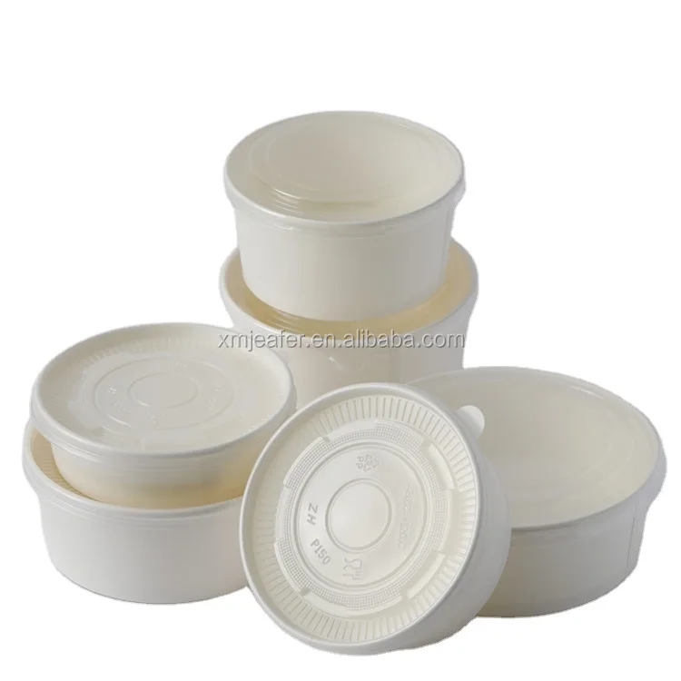 500ml 750ml 1000ml Food Packing Paper Bowls Disposable Take Out Paper Bowl with Lid