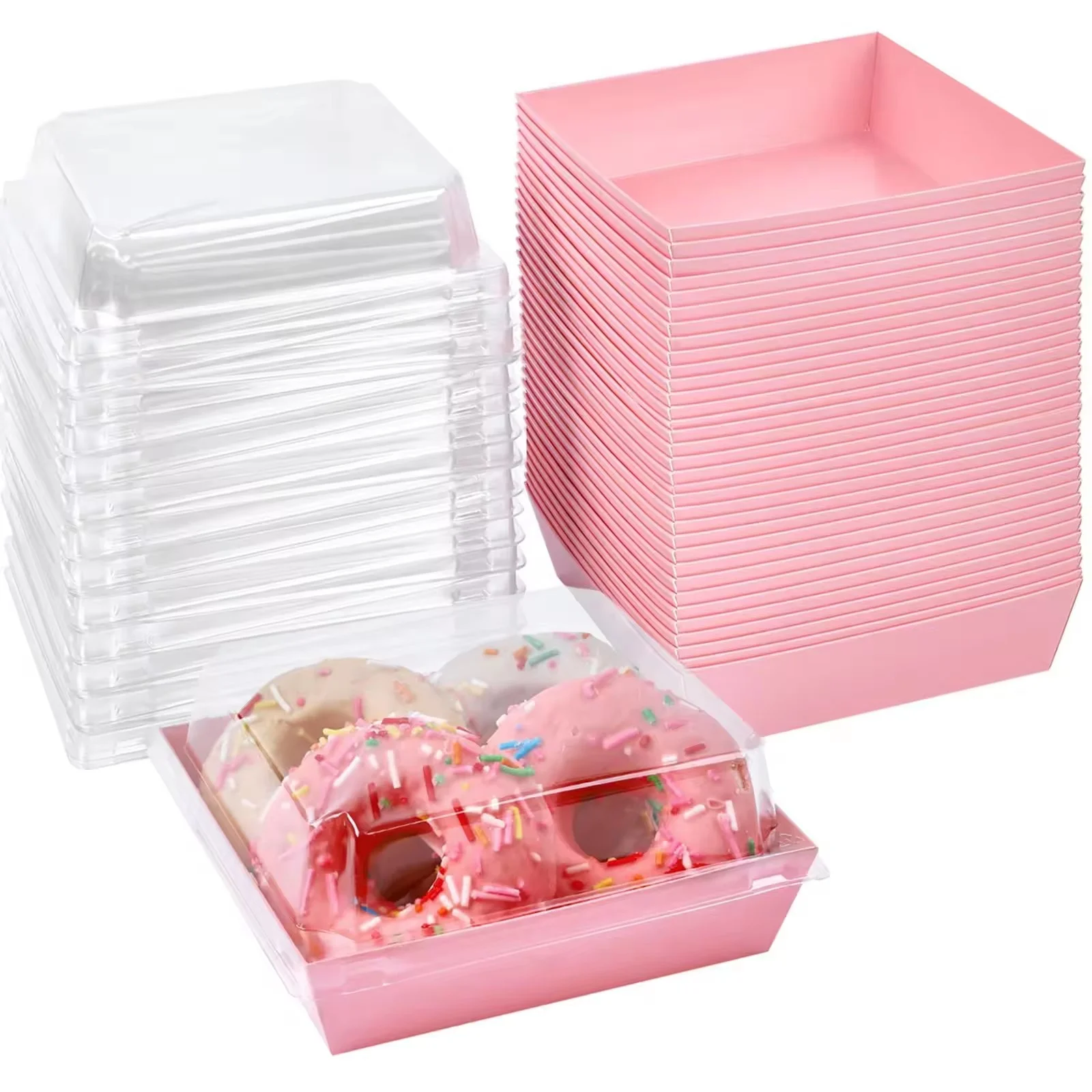 Jeafer Custom Disposable Packaging Boxes Cake Puff Sandwich Swiss Roll Kraft Paper Box With Lid Rectangle Square Box for Lunch