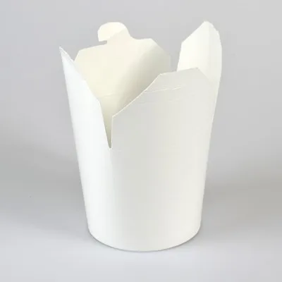 Sunkea Disposable White Paper Noodles Box Rigid Boxes for Takeaway or Sushi Industrial Use