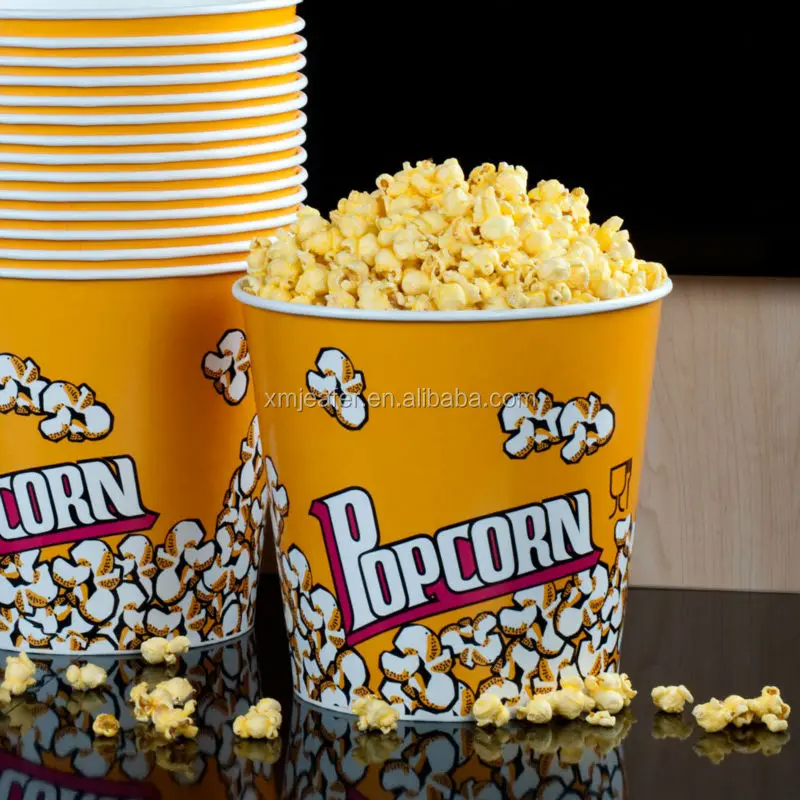 Popcorn Bucket 170oz 120pcs/case Food Designer Single Wall Paper Cup SGS & FDA Offset or Flexo Print Is Available 1-6 Colors