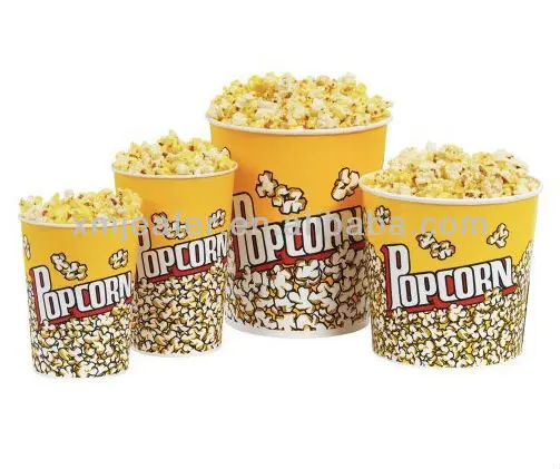 32oz Paper Popcorn Cup Disposable Printed Colorful Cartoon Printed Popcorn Buckets