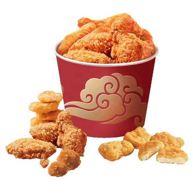 JEAFER Custom Logo Fast Food Packaging Greaseproof Big Capacity Paper Cup Family Fried Chicken Popcorn Bucket With PE Coated