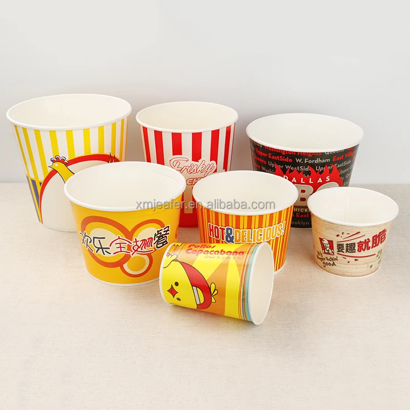 Disposable Food Packaging 130oz Take Away Paper Fried Chicken Bucket