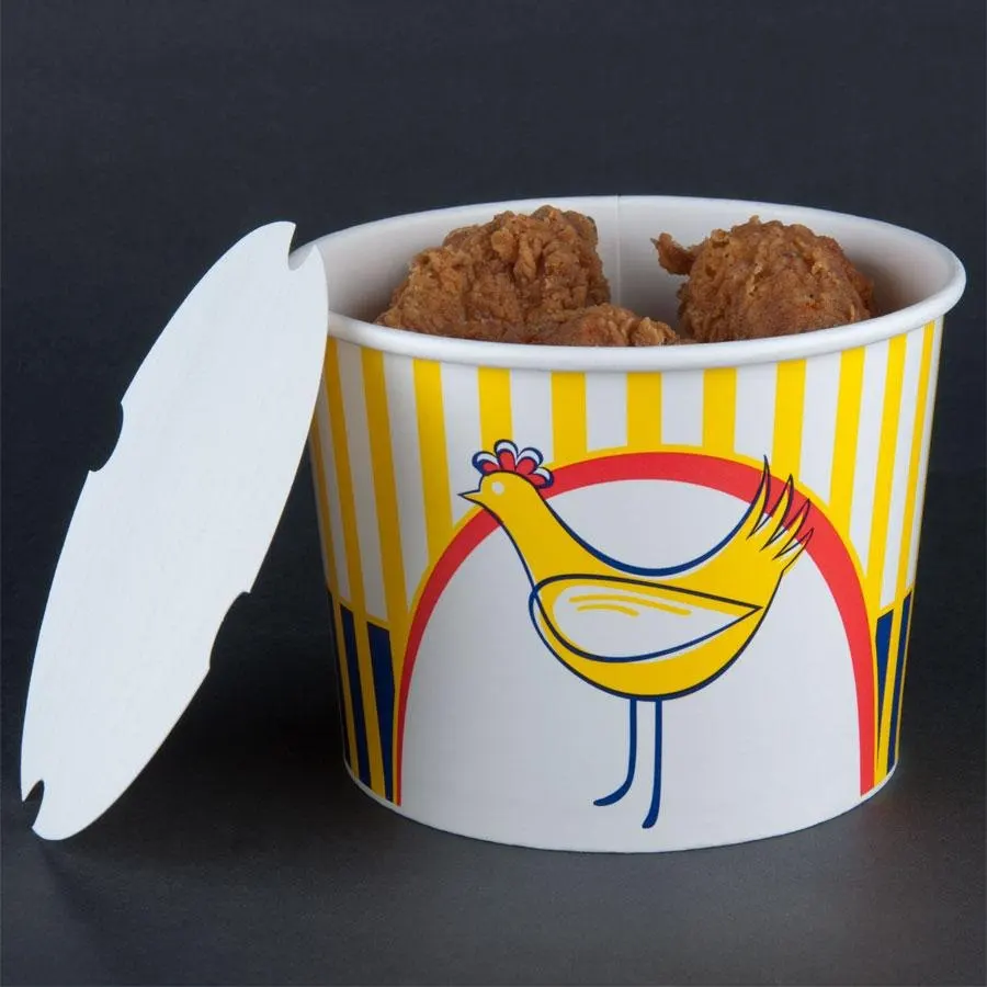130oz Paper Bucket Custom Printing Fast Food Packing Paper Fried Chicken Bucket