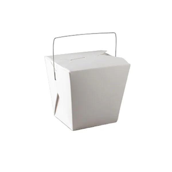 Square Paper Noodle Box Food Pail with Handle
