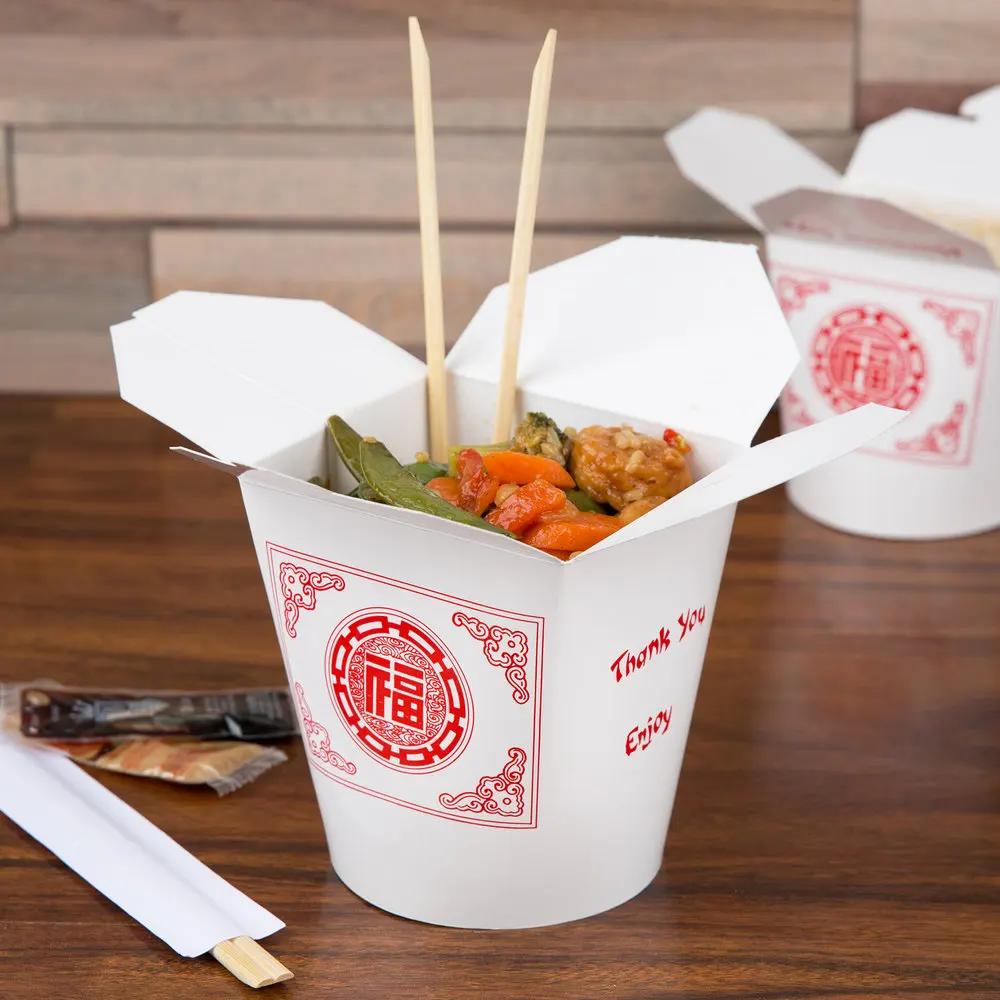 Noodle Take Out Boxes Paper Made Meal Pail Food Container for Fried Chicken Fruit Vegetable